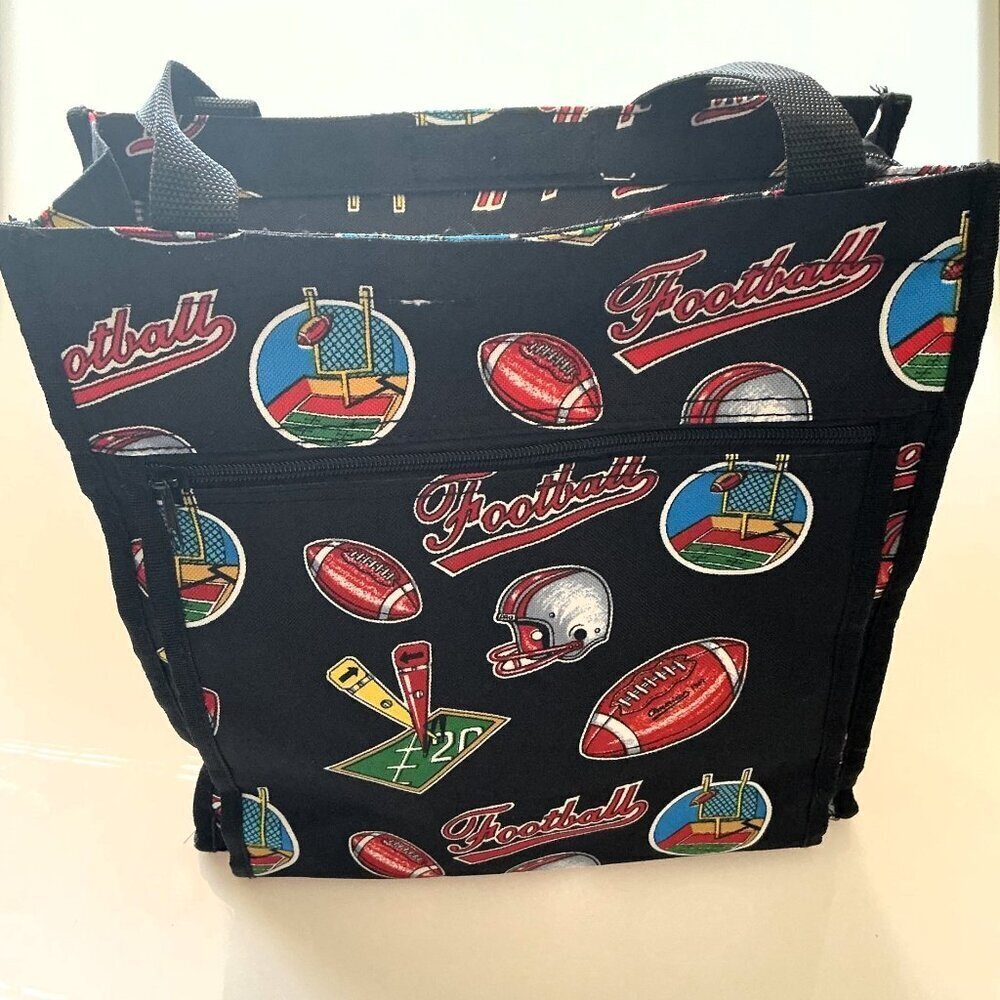 Vintage-Style Football Canvas Tote Bag - Picture 2 of 16